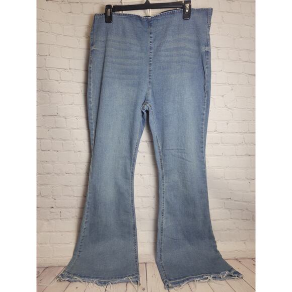 No Boundaries Denim Blue Jeans Flare Wide Leg Medium Wash Womens/Junior XL 15/17 - Picture 1 of 6